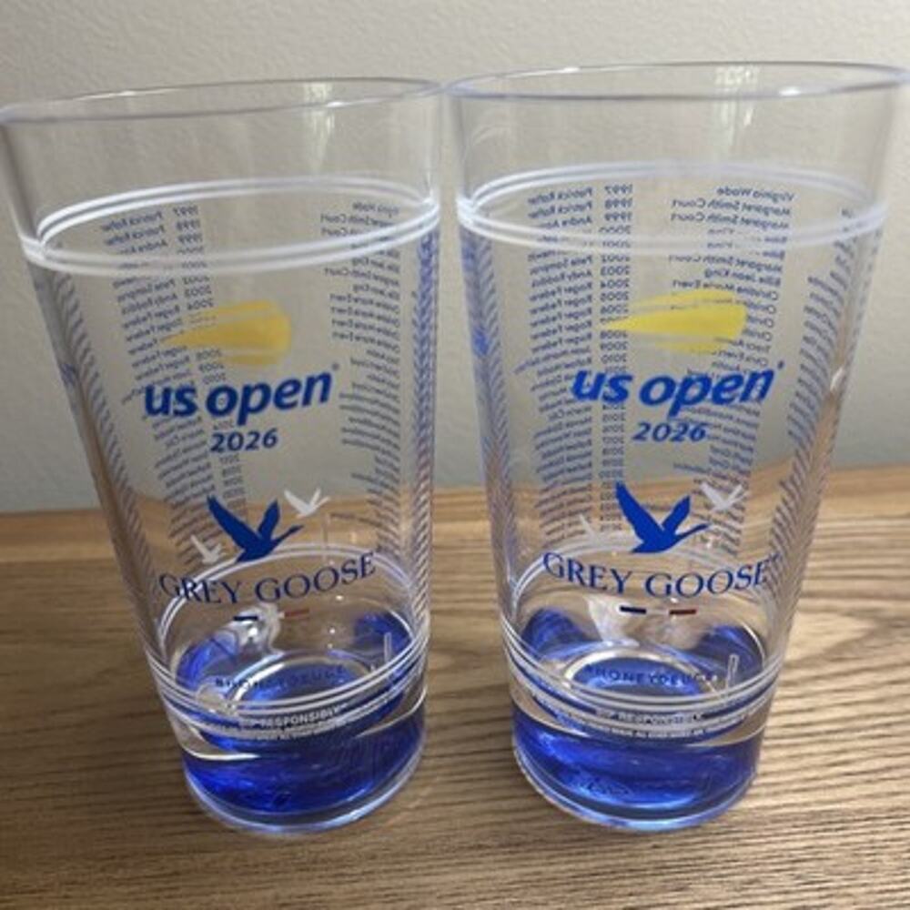 2026 US Open Tennis Grey Goose Set of 2 Honey Deuce Glasses- Excellent Condition